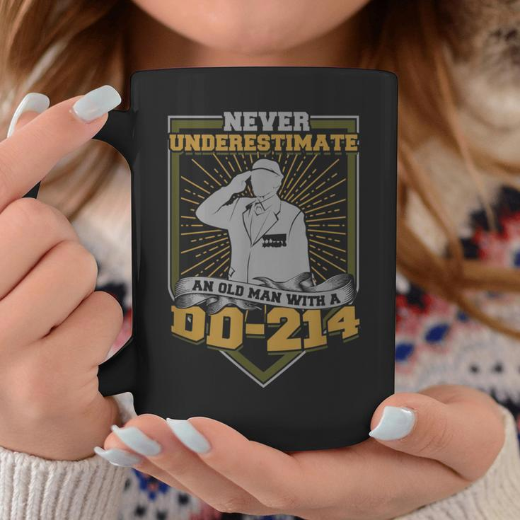 Never Underestimate An Old Man With A Dd-214 Military Coffee Mug Funny Gifts