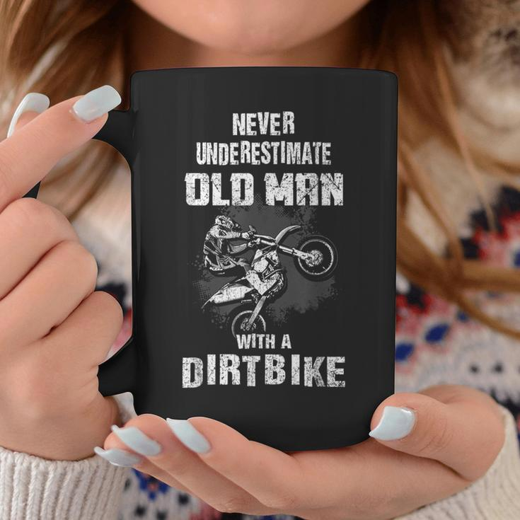 Never Underestimate An Old Man With A Dirt Bike Christmas Coffee Mug Funny Gifts