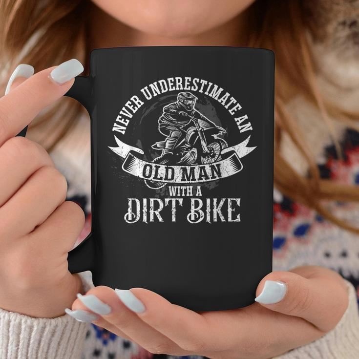 Never Underestimate An Old Man With A Dirt Bike Grandpa Coffee Mug Unique Gifts