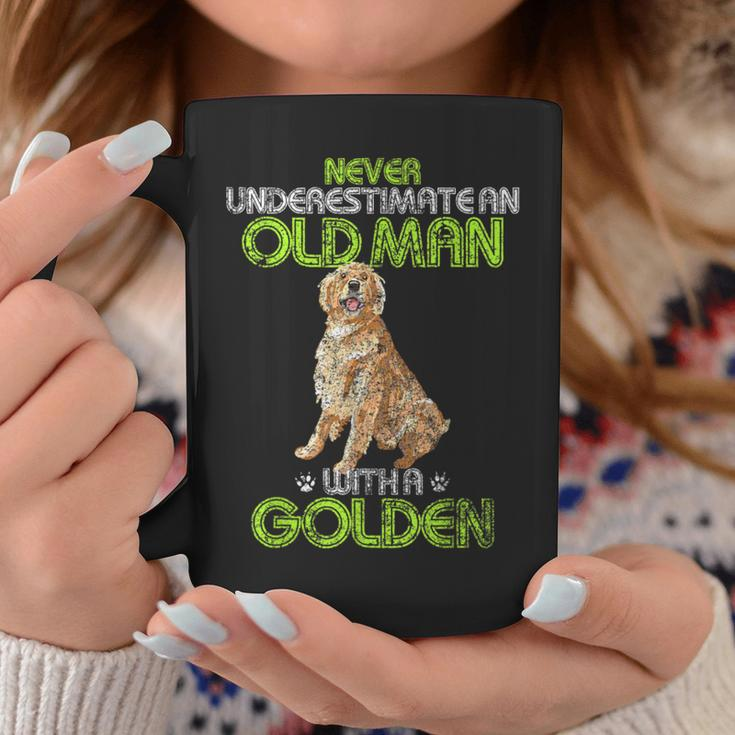 Never Underestimate An Old Man With A Golden Retriever Coffee Mug Unique Gifts