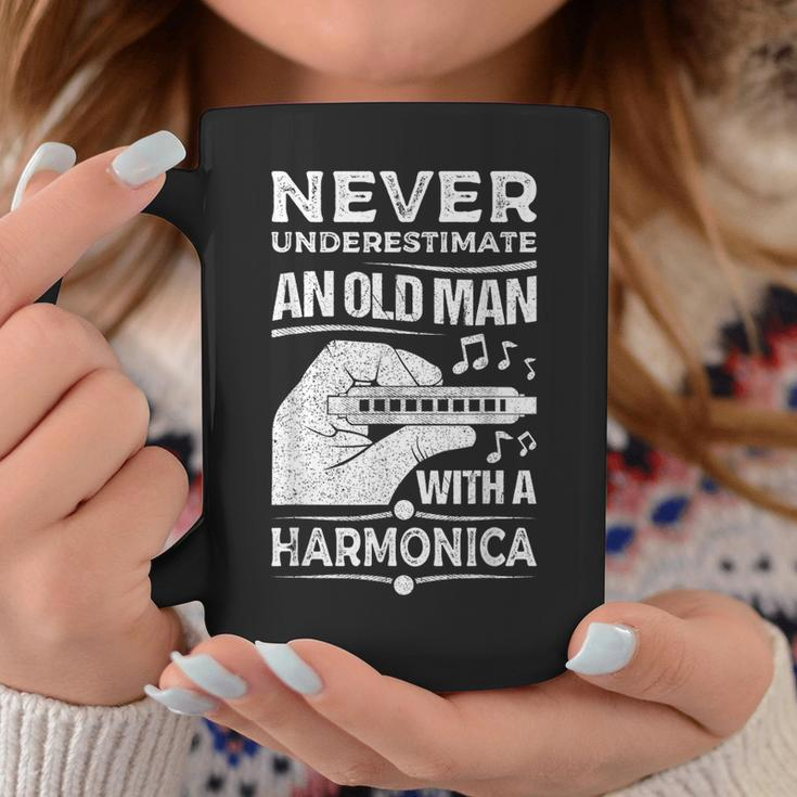 Never Underestimate An Old Man Harmonicist Harmonica Player Coffee Mug Funny Gifts