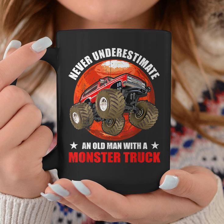 Never Underestimate An Old Man With A Monster Truck Gamer Coffee Mug Unique Gifts