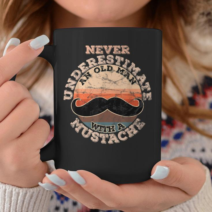 Never Underestimate An Old Man With A Mustache Coffee Mug Funny Gifts