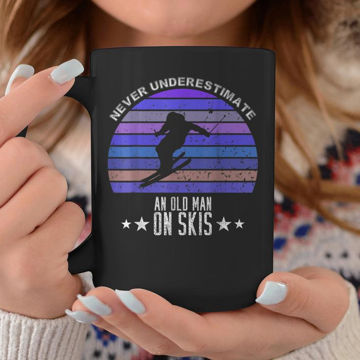 Never Underestimate An Old Man On Skis Skier Coffee Mug Funny Gifts