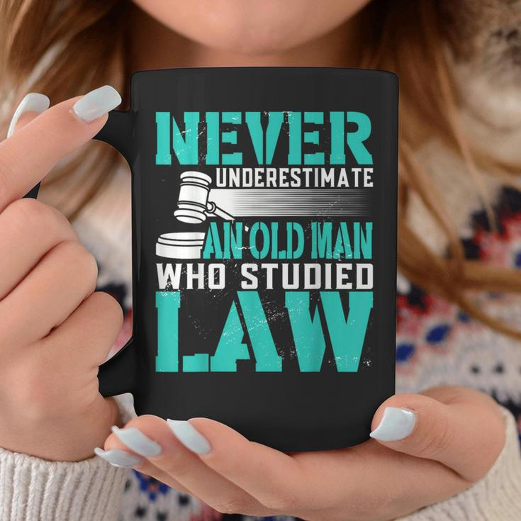 Never Underestimate An Old Man Who Studied Law Lawyer Coffee Mug Personalized Gifts