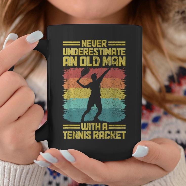 Never Underestimate An Old Man With A Tennis Racket Coffee Mug Funny Gifts
