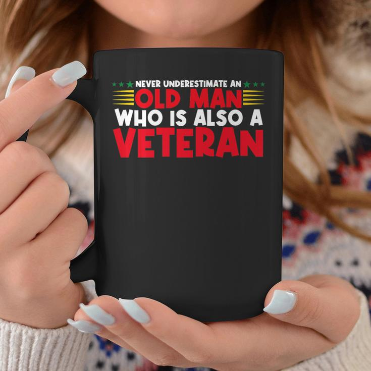 Never Underestimate An Old Man Who Is Also A Veteran Grandpa Coffee Mug Funny Gifts