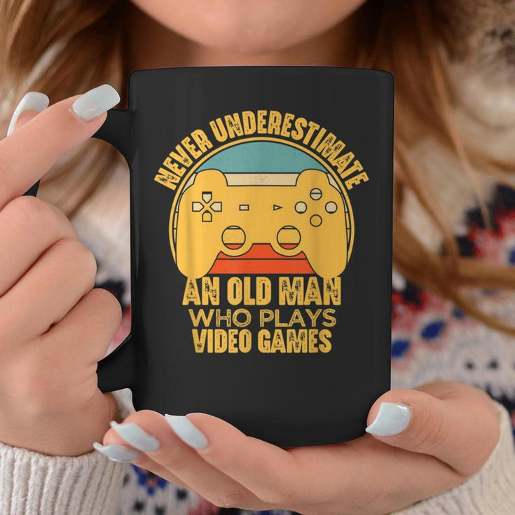Never Underestimate An Old Man Video Games Gaming Coffee Mug Unique Gifts