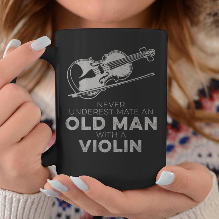 Never Underestimate An Old Man With A Violin Vintage Novelty Coffee Mug Funny Gifts