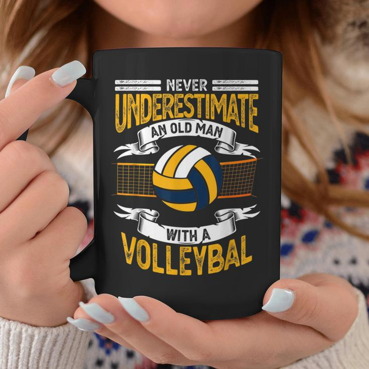 Never Underestimate An Old Man With A Volleyball Coffee Mug Unique Gifts