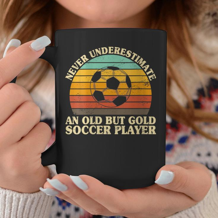 Never Underestimate An Old Soccer Player Goalkeeper Goalie Coffee Mug Unique Gifts