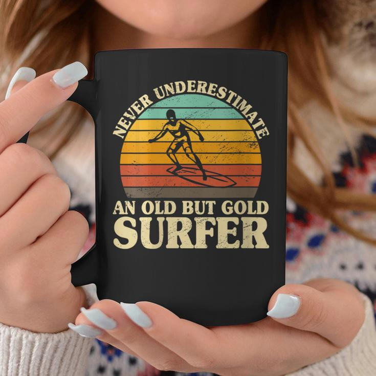 Never Underestimate An Old Surfer Surfing Surf Surfboard Coffee Mug Unique Gifts