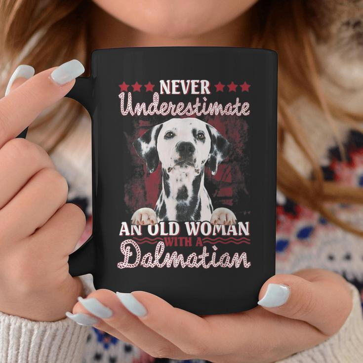 Never Underestimate An Old Woman With A Dalmatian Coffee Mug Unique Gifts