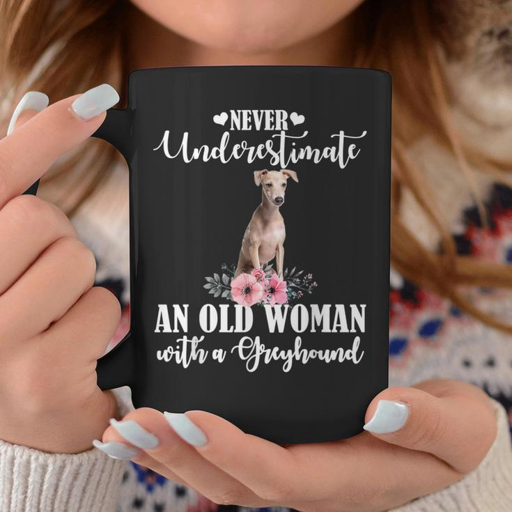 Never Underestimate An Old Woman With Greyhound Coffee Mug Unique Gifts