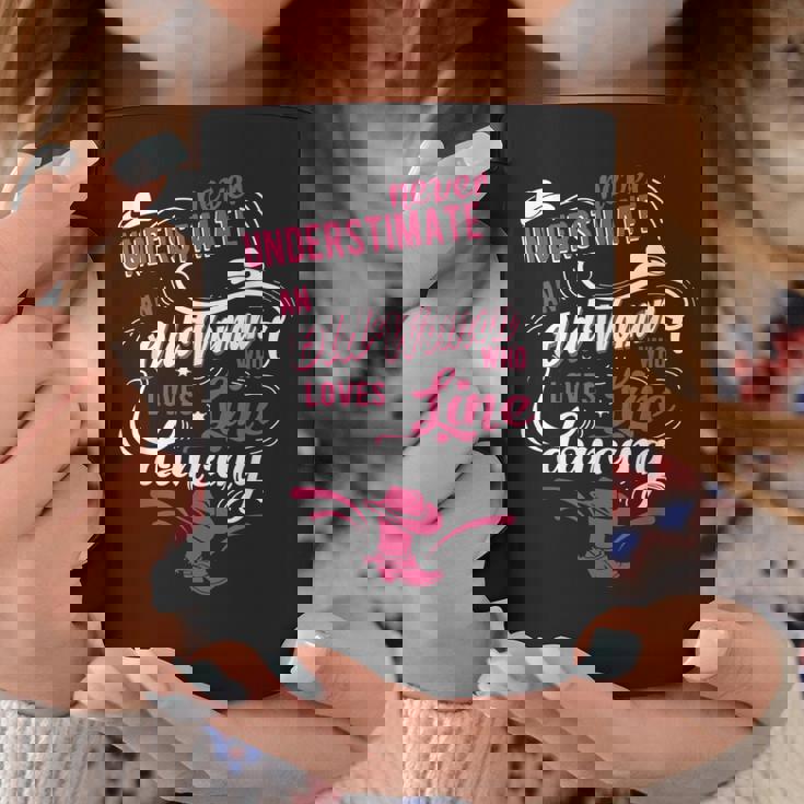 Never Underestimate An Old Woman Who Can Line Dance Lover Coffee Mug Unique Gifts