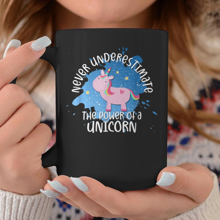 Never Underestimate The Power Of A Unicorn Quote Coffee Mug Funny Gifts