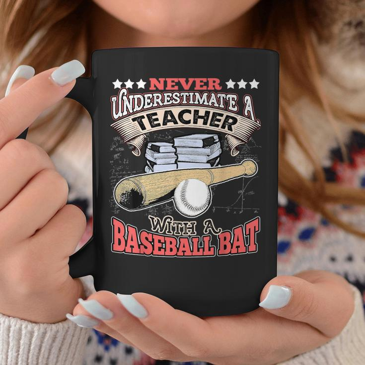 Never Underestimate A Teacher With A Baseball Bat Coffee Mug Unique Gifts
