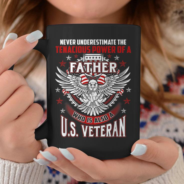Never Underestimate US Veteran Father Daddy Dad Coffee Mug Unique Gifts