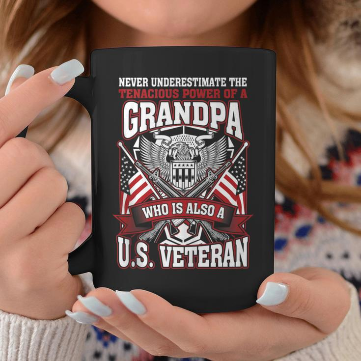 Never Underestimate US Veteran Grandpa Grandfather Coffee Mug Unique Gifts