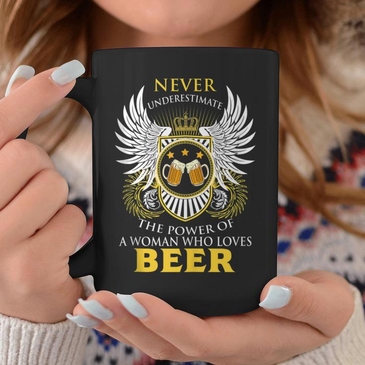 Never Underestimate A Woman Who Loves Beer Team Drinking Coffee Mug Personalized Gifts