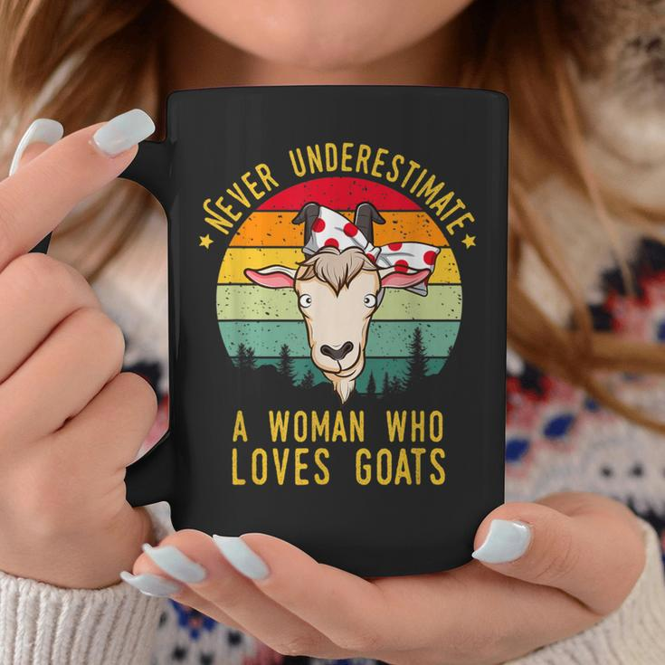 Never Underestimate A Woman Who Loves Goats Coffee Mug Unique Gifts