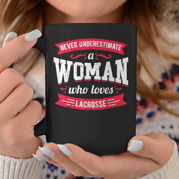Never Underestimate A Woman Who Loves Lacrosse Coffee Mug Unique Gifts