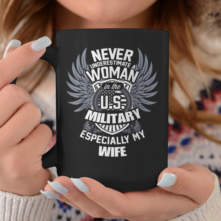 Veteran Wife Never Underestimate A Woman In The Military Coffee Mug Funny Gifts