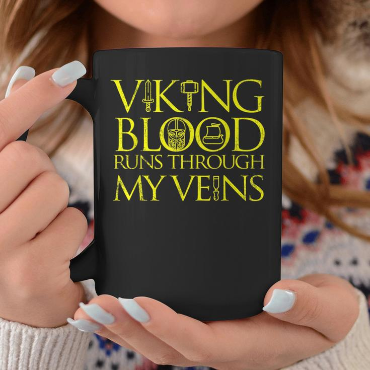 Vikings Blood Runs Through My Veins Coffee Mug Unique Gifts