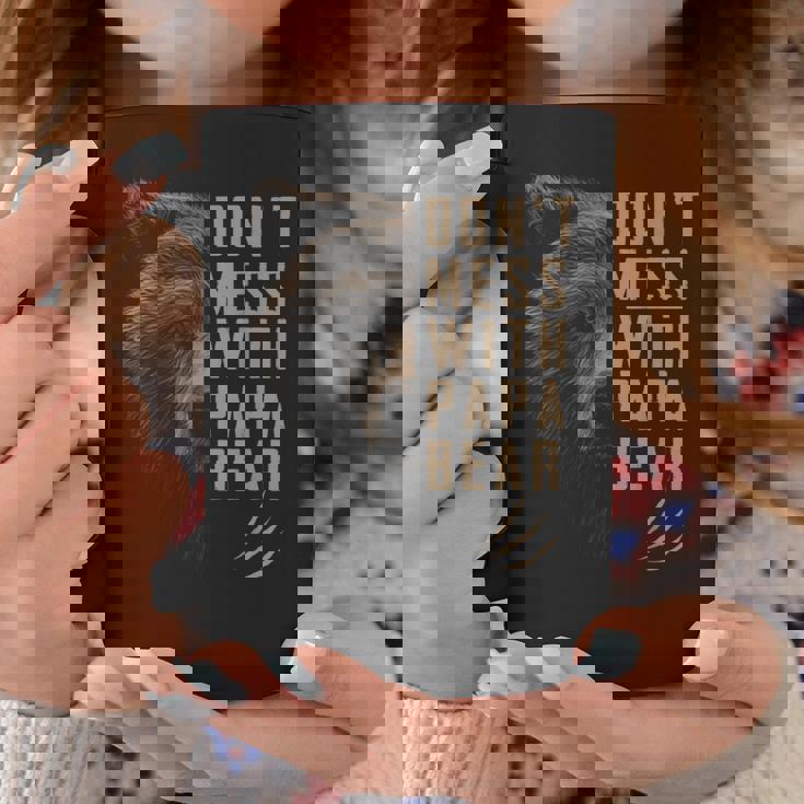 Vintage Dont Mess With Papa Bear Funny Fathers Day Coffee Mug Unique Gifts