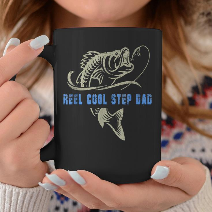 Vintage Fishing Reel Cool Step Dad Funny Fish Fathers Day Coffee Mug Funny Gifts