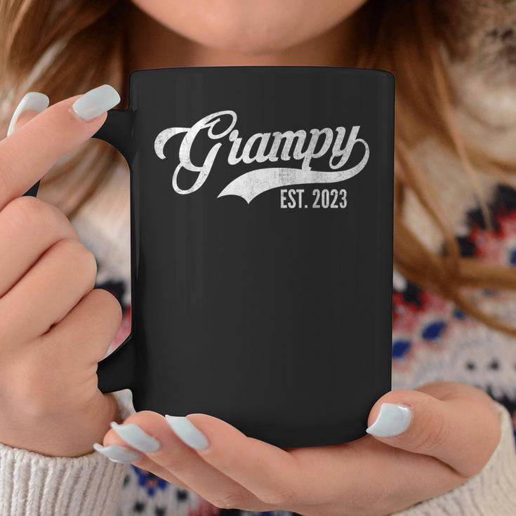 Vintage Grampy Est 2023 First Time Grandpa Fathers Day Gift Gift For Mens Coffee Mug Unique Gifts