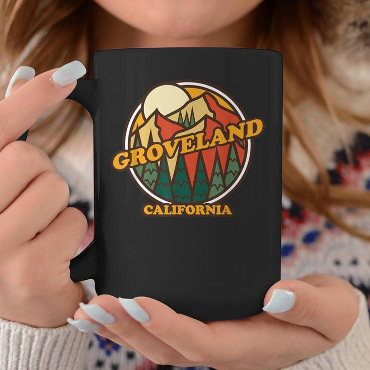 Vintage Groveland California Mountain Hiking Souvenir Print Coffee Mug Unique Gifts