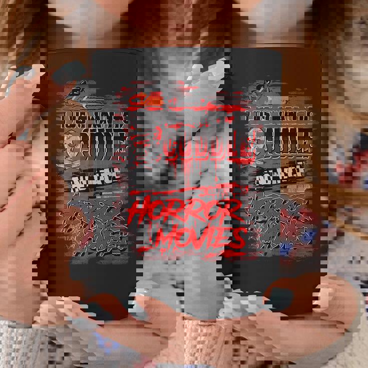 Vintage Halloween Cuddle Watch Scary Horror Movies Women Men Halloween Funny Gifts Coffee Mug Unique Gifts