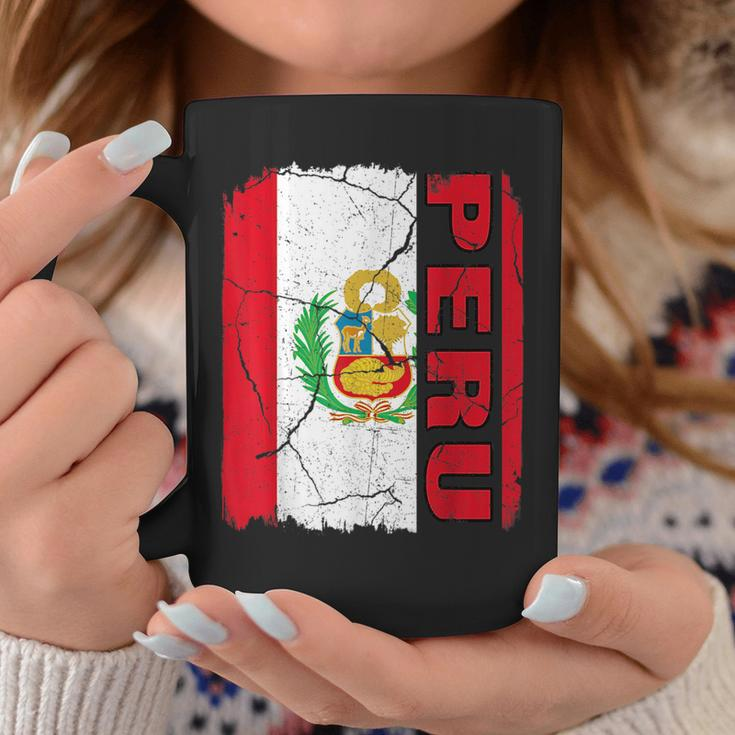 Vintage Peruvian Flag Peru Pride Roots Heritage Gift Coffee Mug Funny Gifts