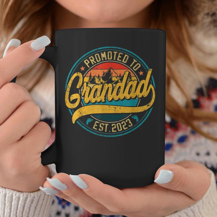 Vintage Promoted To Great Grandad Est 2023 Family Coffee Mug Unique Gifts
