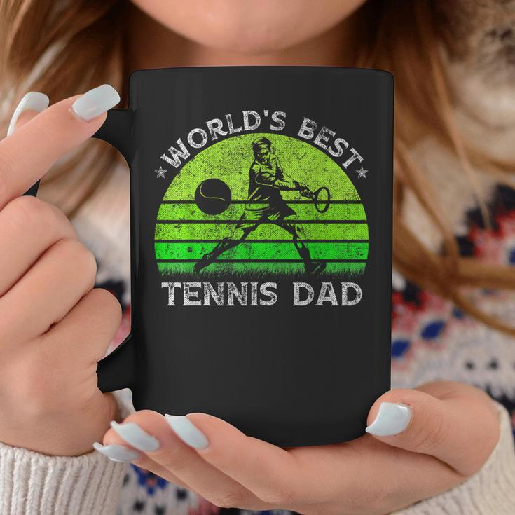 Vintage Retro Worlds Best Tennis Dad Silhouette Sunset Gift Coffee Mug Unique Gifts