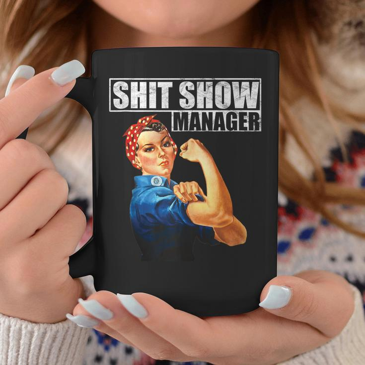Vintage SHIT Show Manager Funny Mom Boss Supervisor Coffee Mug Unique Gifts