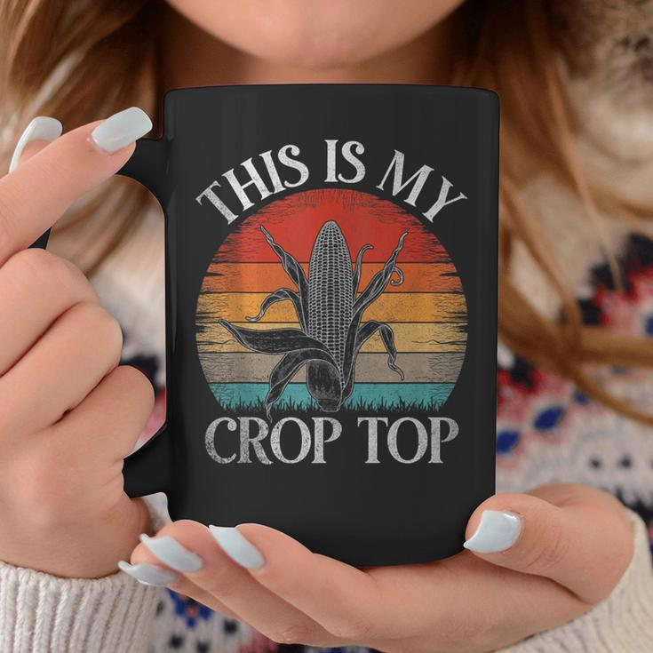 Vintage This Is My Crop Top Corn Farmer Corn Funny Gifts Coffee Mug Unique Gifts