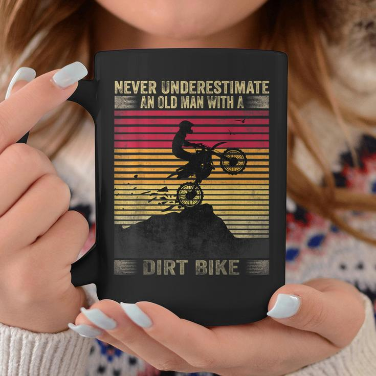 Vintage Never Underestimate An Old Man With A Dirt Bike Coffee Mug Funny Gifts