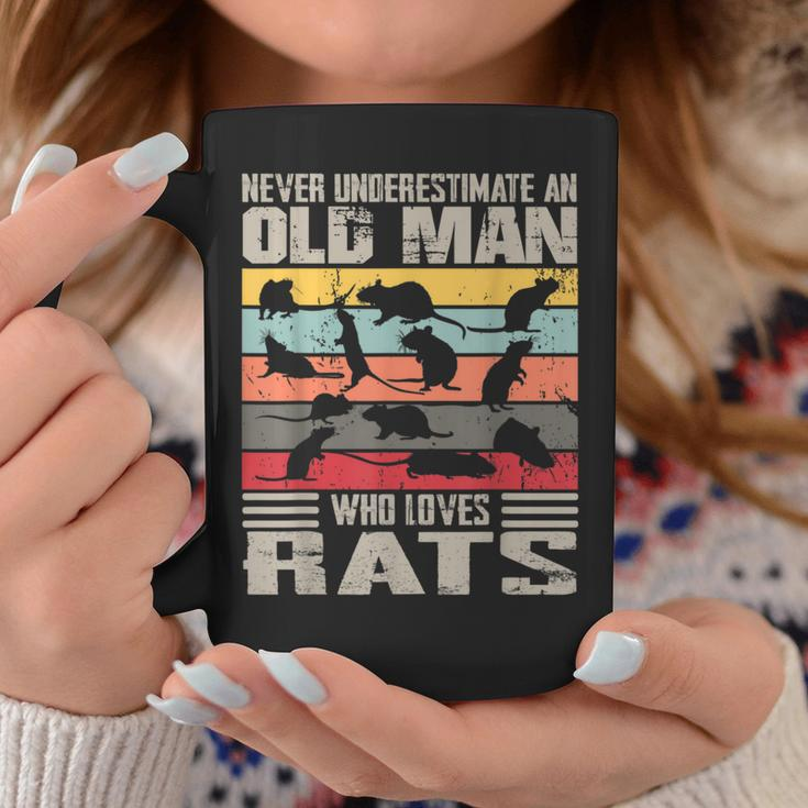 Vintage Never Underestimate An Old Man Who Loves Rats Cute Coffee Mug Funny Gifts