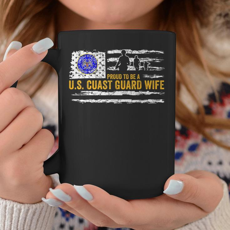 Vintage Usa American Flag Proud To Be A Us Coast Guard Wife Funny Gifts For Wife Coffee Mug Unique Gifts