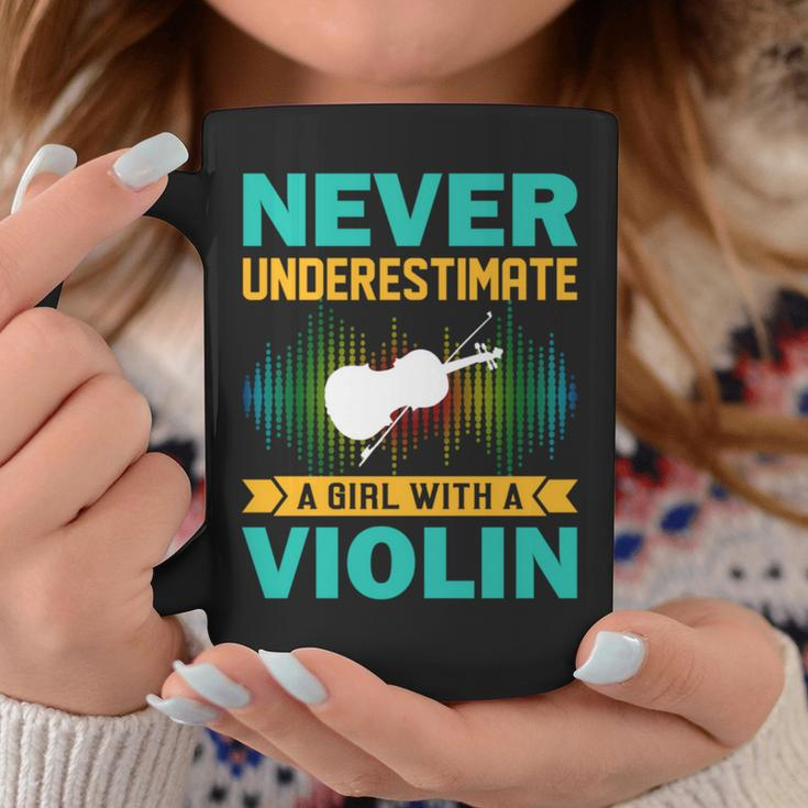 Violin Gift Never Underestimate A Girl With A Violin Coffee Mug Funny Gifts