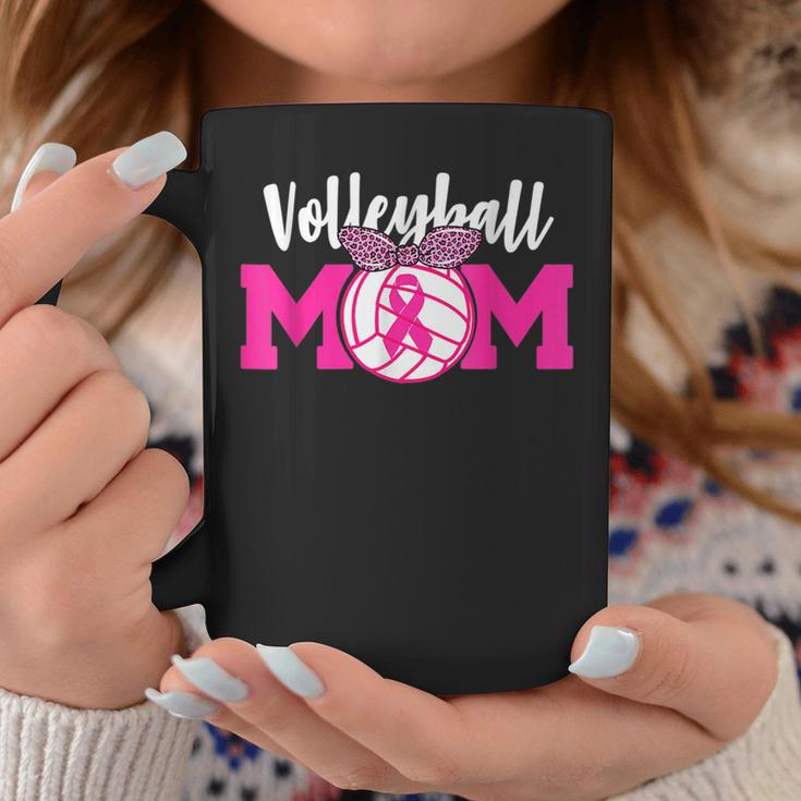Volleyball Mom Pink Ribbon Breast Cancer Awareness Fighters Coffee Mug Unique Gifts