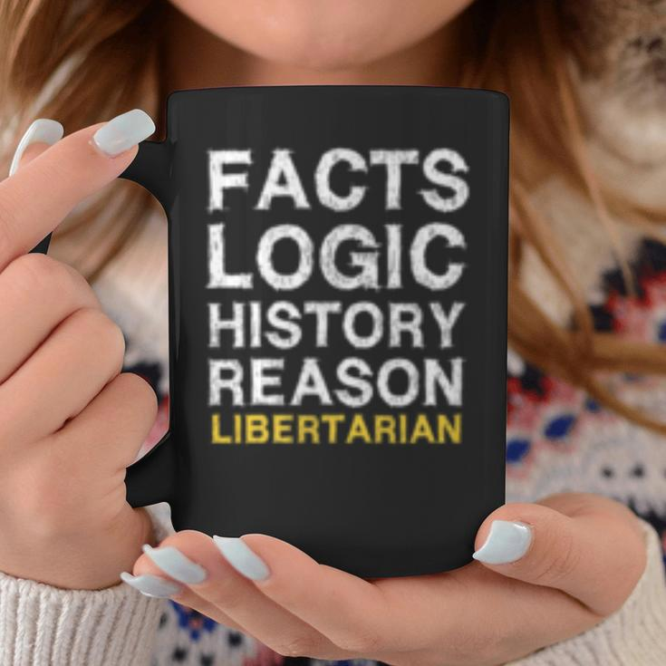 Votegold Vintage Distressed Libertarian - Facts & Logic Coffee Mug Unique Gifts