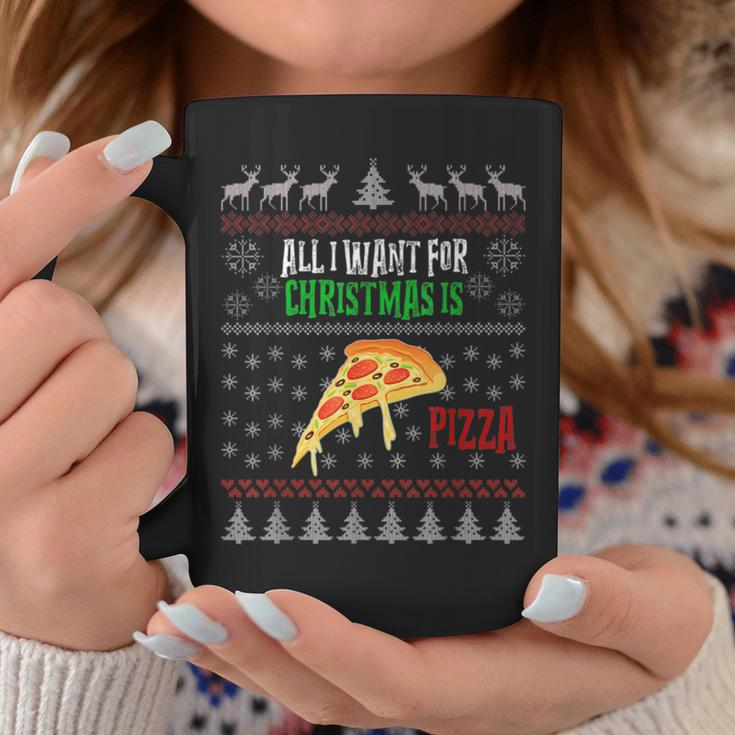 All I Want For Christmas Is Pizza Ugly Christmas Sweaters Coffee Mug Unique Gifts