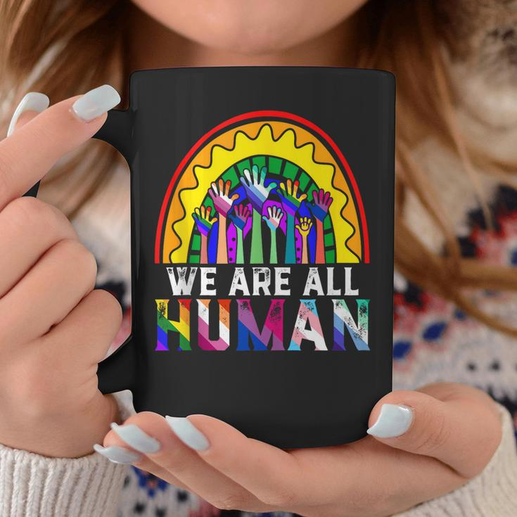 We Are All Human Lgbt Flag Gay Pride Month Transgender Lgbtq Coffee Mug Unique Gifts