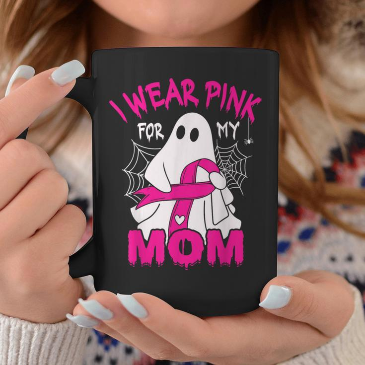 I Wear Pink For My Mom Breast Cancer Awareness Halloween Coffee Mug Unique Gifts