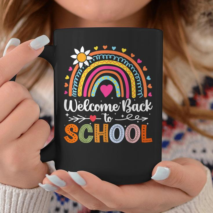 Welcome Back To School First Day Of School Rainbow Teacher Coffee Mug Funny Gifts