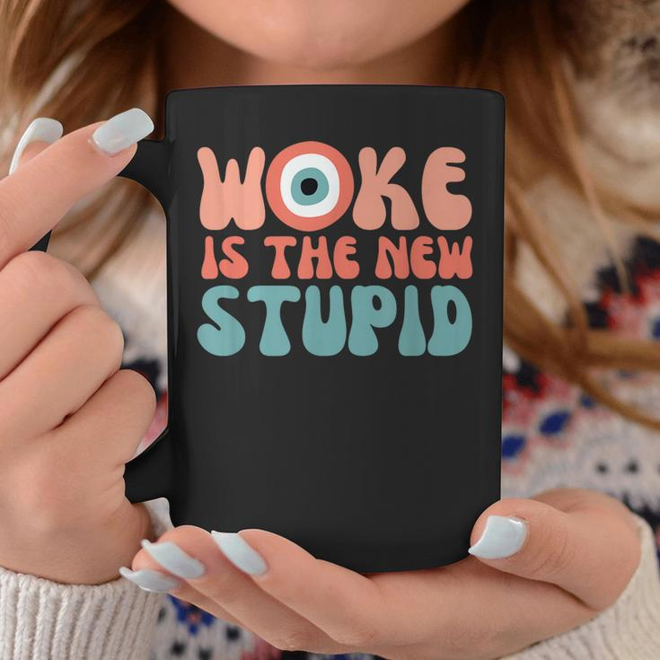 Woke Is The New Stupid Funny Anti Woke Conservative Coffee Mug Unique Gifts