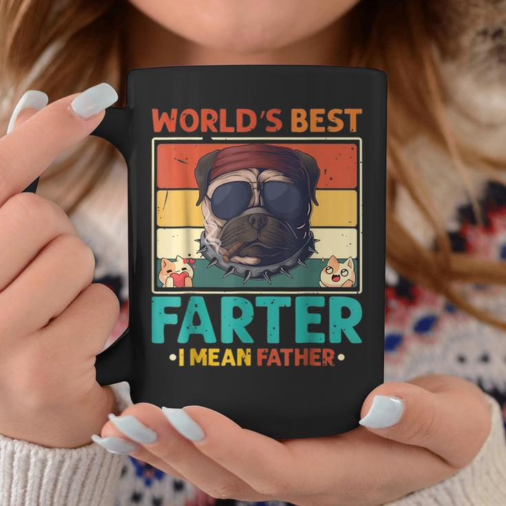 Worlds Best Farter I Mean Father Best Dad Ever Cat & Dog Funny Gifts For Dad Coffee Mug Unique Gifts